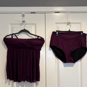 Burgundy Two-Piece Swimsuit